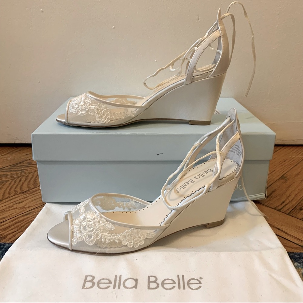 Bella Belle Pamela Wedges by Anthropolgie. Ivory. Never Worn. Brand New.